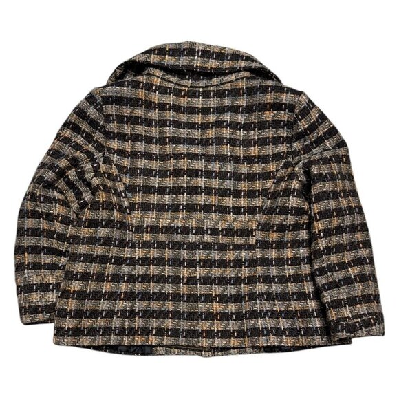 RENUAR Tweed Luxury Designer Business Casual Winter Fall Jacket Coat Womens 14 - Picture 2 of 5